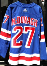 New York Rangers Ryan McDonagh Adidas NHL Hockey Jersey Size 46 W/ Flight Strap
