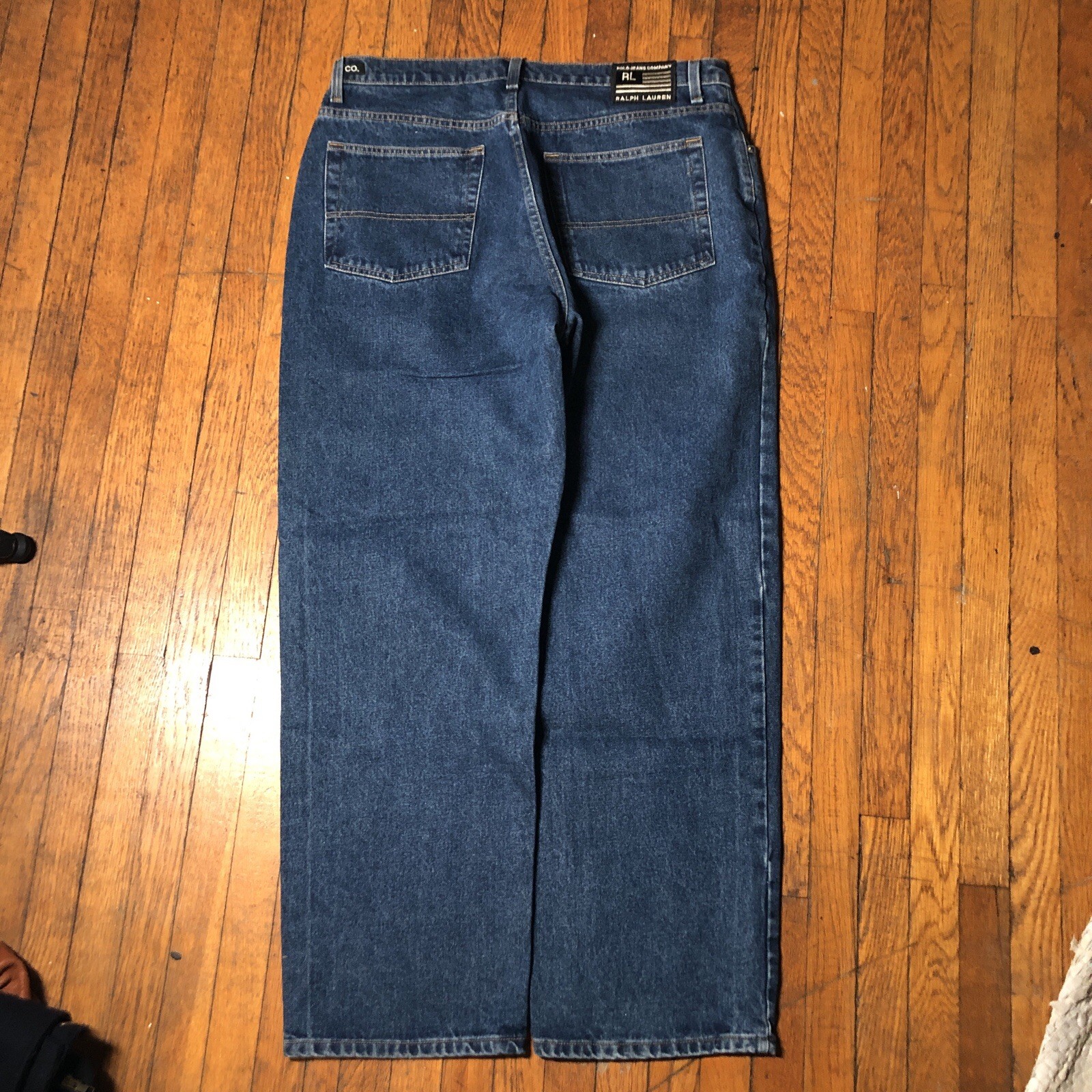 Vintage Polo Jeans Co Ralph Lauren Baggy Jeans Men 36x32 Blue Loose Skater Y2K