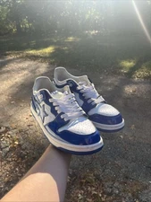 A Bathing Ape Bape Sta Low Patent Leather Blue Size 10