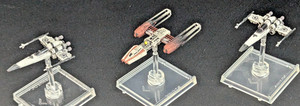 Star Wars X-Wing Miniatures Z-95 Headhunters x2, Y-Wing starfighter x1 Black Sun