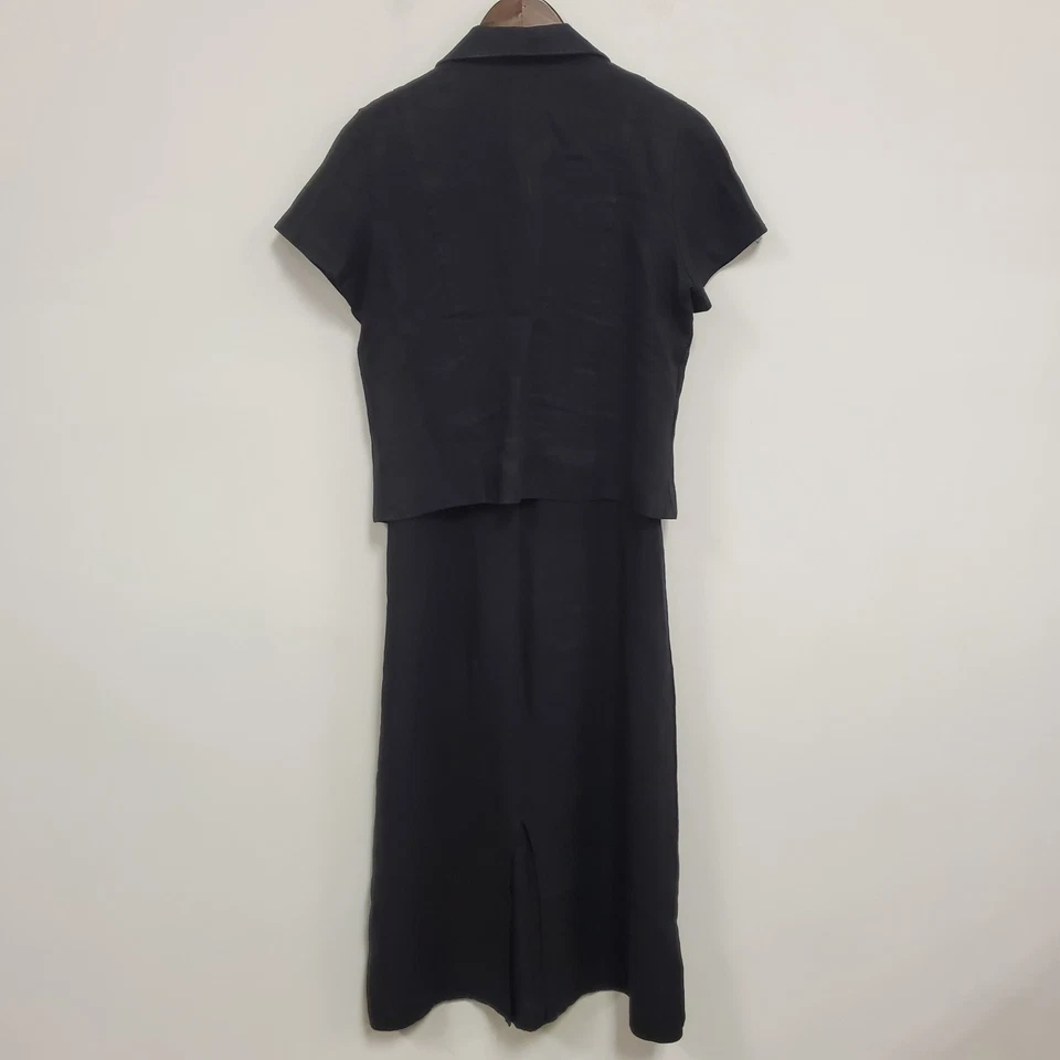 Conjunto de Vestido Midi De Colección Studio Ease Minimalista Lino Talla 10 Pequeño Modesto Neutro Foto 4 de 4