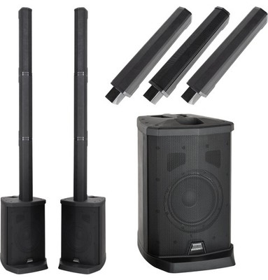 Aktive Linienstrahler-PA im Stereo-Set mit 8'' Subwoofer und 200 W RMS Leistung