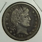 1902 O Barber Quarter XF