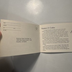 Shockwave Nintendo NES Manual W/ Reg Card Only In Great Condition 1990 Vintage