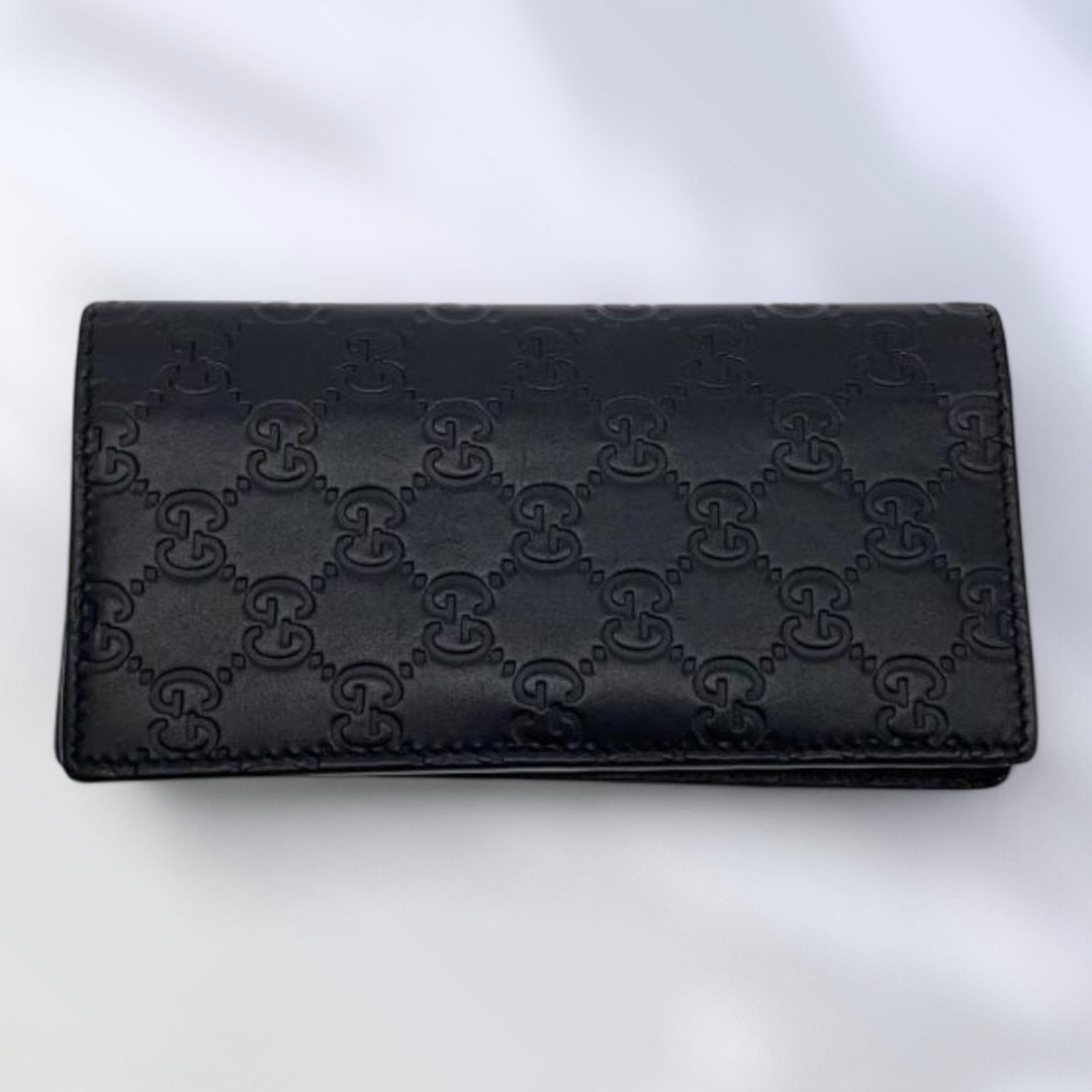 Gucci Men Black All-Over Pattern Long Leather Belt-image