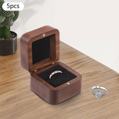 55MM square proposal ring box 5pcs-single ring-black
