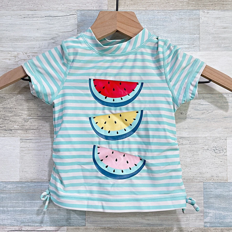 Hanna Andersson Wassermelone gestreift Schwimmen Rashgaurd Kleinkind Mädchen 80 cm 18-24 M