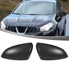 Paar Spiegelkappen Spiegelabdeckung für Nissan Qashqai J10 2007-2014 ABS Schwarz