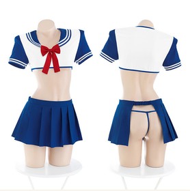 Sexy Lingerie School Girl Cosplay Mini Top Skirt Student Uniform Sailor Costumes