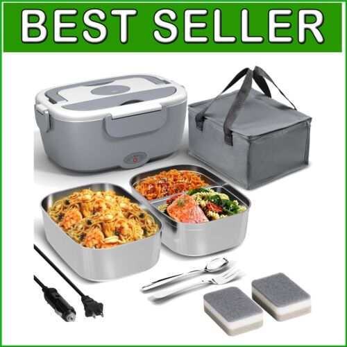 Quiet Operation Electric Lunch Box - 1.5L Portable Food Warmer for Work & Travel