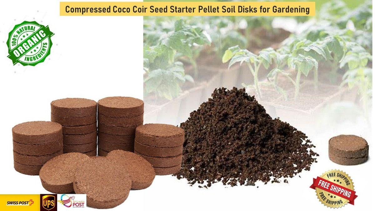 Coco Coir Seed Starter 40mm Compressed Coco Coir Seed Starter Pellet Soil Disks for Gardening Free Ship | eBay