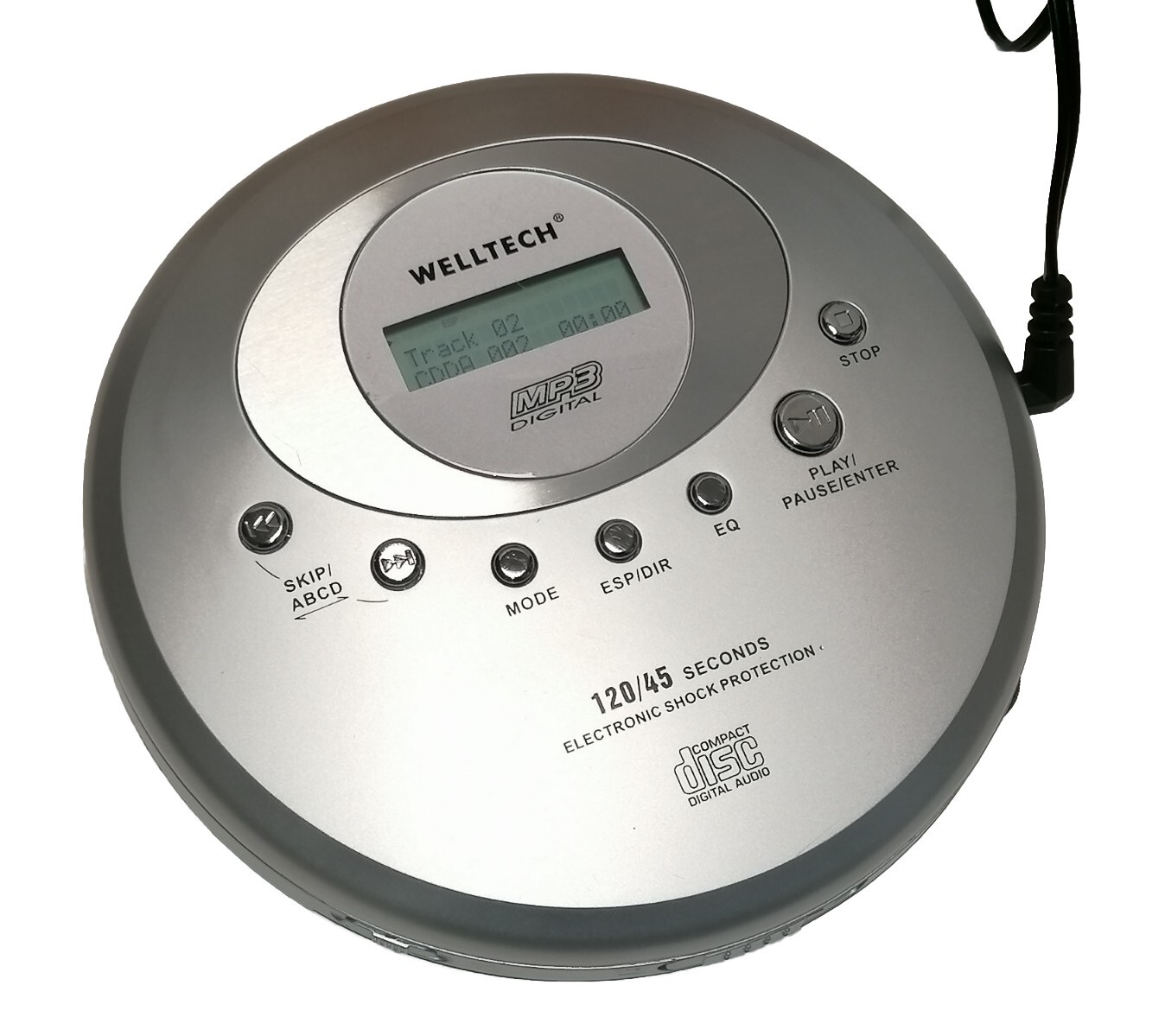 Welltech tragbarer CD MP3 Player Schock Ladefunktion in OVP DEFEKT
