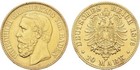 10 Mark Gold 1876 G, Friedrich Grosherzog von Baden Kaisergold Originalmünze