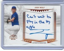 2019 Leaf Trinity JOSH WOLF Inscription Bronze Foil Auto RC Mets Big Apple