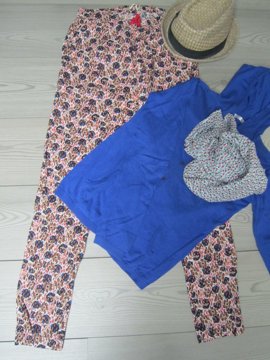 Ensemble Fille CFK Monoprix 14 Ans - Pantalon Sarouel, Hoodie Et Chèche, Bleu, 100% Coton