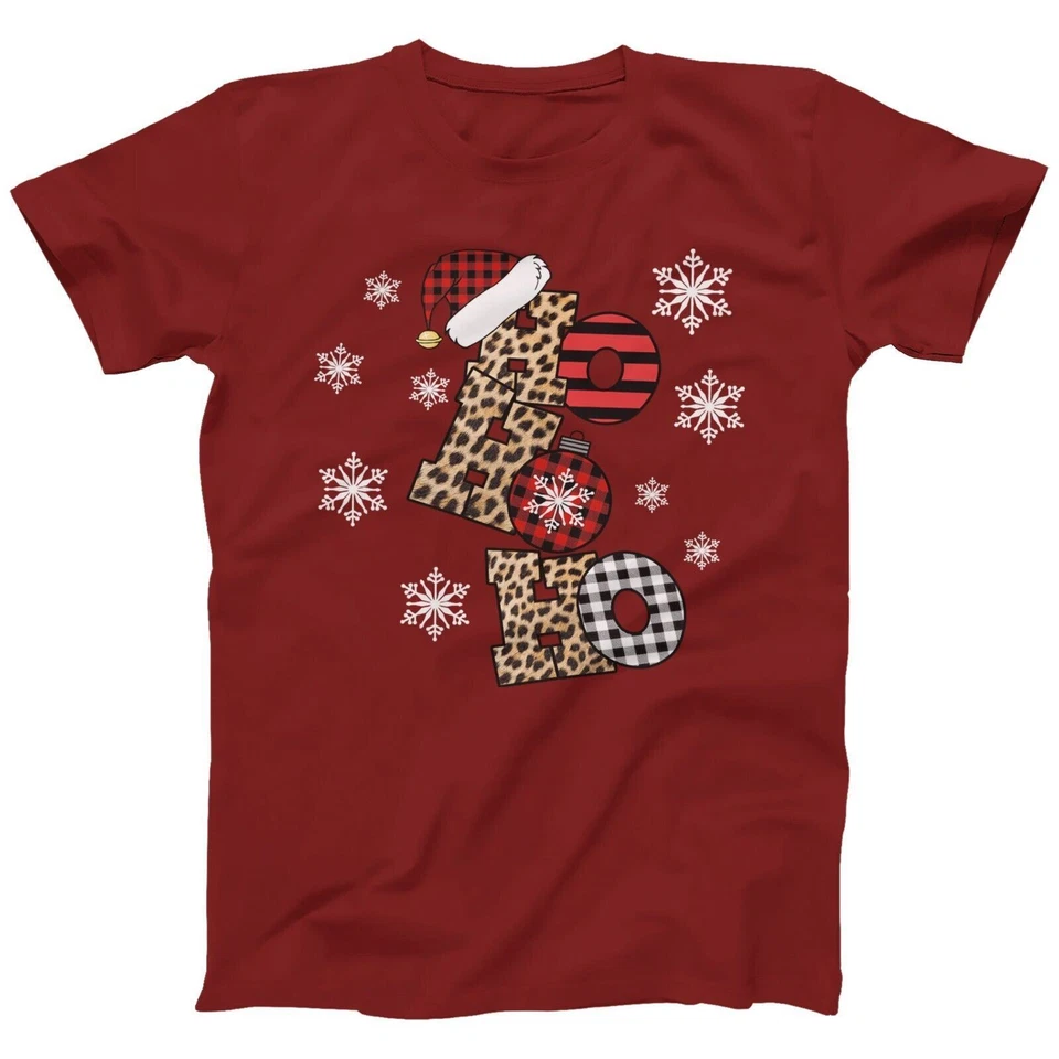 Ho Ho Ho Christmas T-shirt For Men Women | Leopard X-mas Ho Ho Ho Top | (S-5XL) - Image 4 of 4