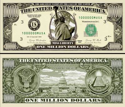 Statue Der Freiheit Million Dollar Schein USA Etats Unis Kapitol Liberty Miss
