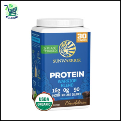 Sunwarrior Vegan Protein Powder Plant-Based Protein Organic Chocolate 30 Serving