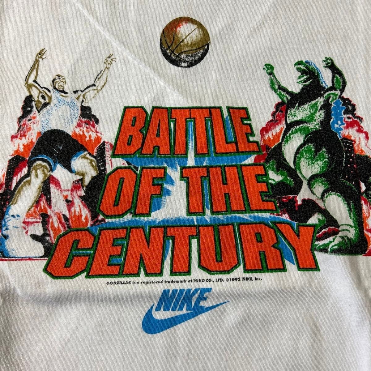 Vintage 90s Nike Charles Barkley VS Godzilla T-Shirt Battle Of The 