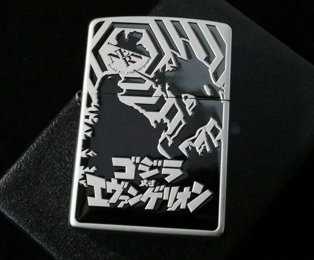 Zippo Godzilla Evangelion Silver Black Etching Lighter Limited Serial Number New