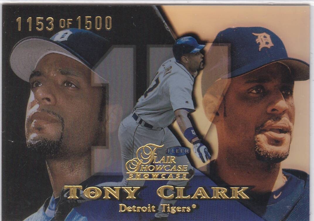1999 Flair Showcase #32 Tony Clark fila 1 # 1500 Detroit Tigers spedizione gratuita!