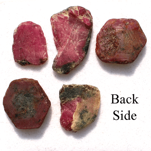 5 Pcs Natural Watermelon Ruby Untreated 15.2mm-24mm Rough Slice Loose Gemstones - Picture 10 of 14