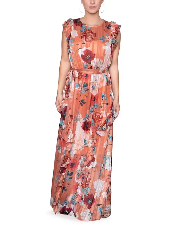 RACHEL Rachel Roy Ruffled Floral-Print Maxi Dress MSRP $159 Size 8 # 14A  1403 Bl 889177573230 | eBay