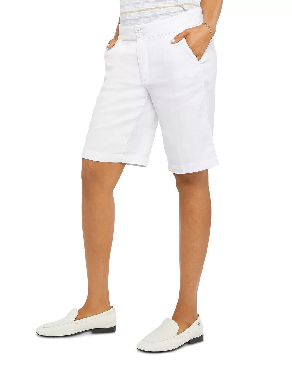 Nydj L32213 Womens White Modern Bermuda Shorts Size 4 | eBay