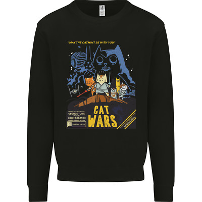 Cat Wars Lustiges Sci-Fi Herren Sweatshirt Pullover