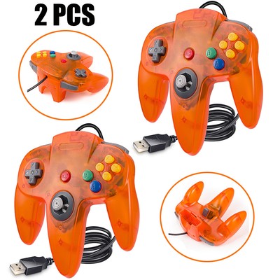 2 Stück Retro Classic N64 USB Controller Game Pad Joystick für Windows PC Mac OS