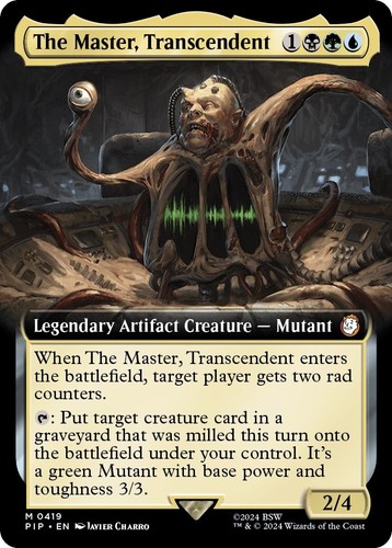 mtg fallout rare cards Magic: The Gathering Commander Deck Its a green Mutant with base power and toughness 3/3 The Master, Transcendent (Surge Foil)