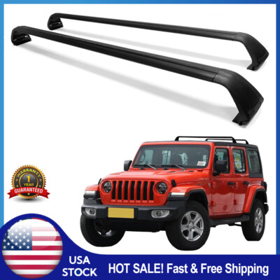 Top Roof Rack Cross Rails Bars Luggage Carrier for 07-24 Jeep Wrangler JK JL JT