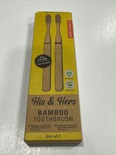 Kikkerland Bamboo Toothbrush His & Hers Eco-f...