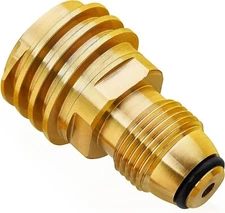 POL to QCC1 Propane Tank Adapter, 100 Lb LP Tank Valve to Type-1 Fitting, Brass
