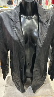 LEATHER TREND Jacke Aus Echtem Leder Gebraucht Herren Man Gr 48 Schwarz LLD103