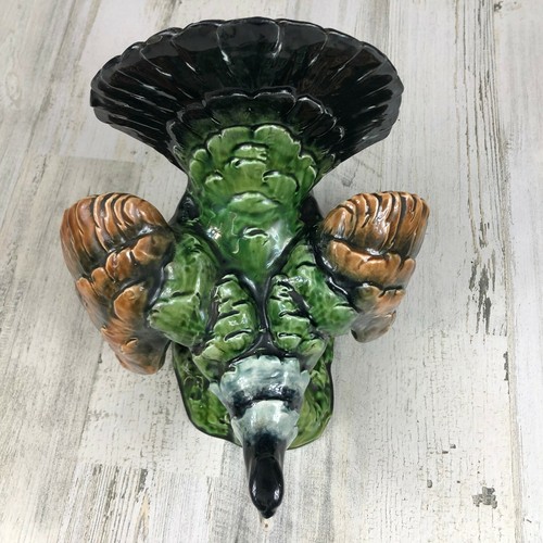 Rare Antique Majolica 10.5" Tall Pottery Bird Figurine Signed #9605 Capercailli - Picture 5 of 12