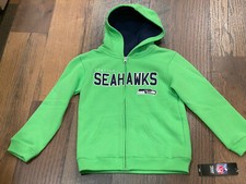 Seattle Seahawks NFL Boys - Kids Green Stated Full Zip Hoodie Large 7 - NWT