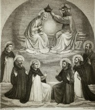 Original OLD MASTER Engraving F ANGELICO & Doris RAAB Woman Engraver VIRGIN MARY