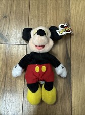 Vintage Walt Disney Mickey Mouse World 8" Plush Bean Bag w Tags by Mouseketoys