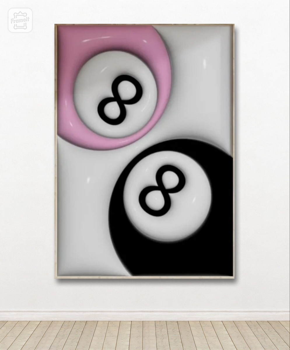 8 ball Pink and Black art poster canvas wall art home decor | eBay
