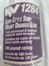 Knape & Vogt 1284P White 450 17.72" Euro Style Side Mount Drawer Slide