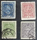 BRIEFMARKEN ÖSTERREICH K. u. K. 1916 ANK Nr. 200 A - 203 A , Gestempelt Gelaufen