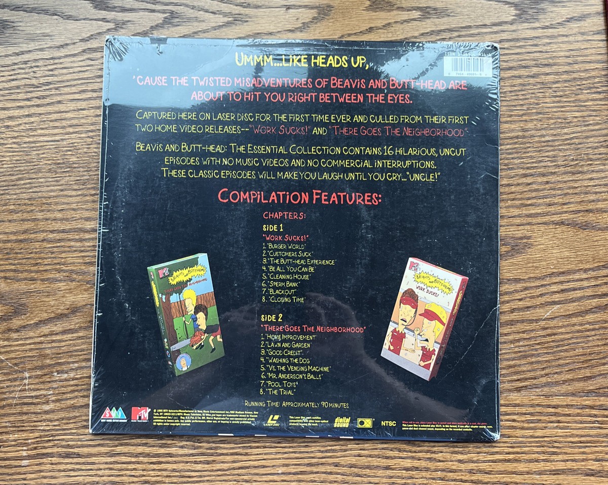 Beavis Butt-Head LaserDisc MTV' New + DVD Music Videos Turd Sucks