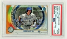 2020 BOWMAN CHROME SCOUTS TOP 100 ORANGE REFRACTOR #/25 BOBBY WITT JR. PSA 9 POP
