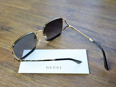 Gucci GG0593SK 001 59mm Oversized Square Sunglasses in Black/Gold