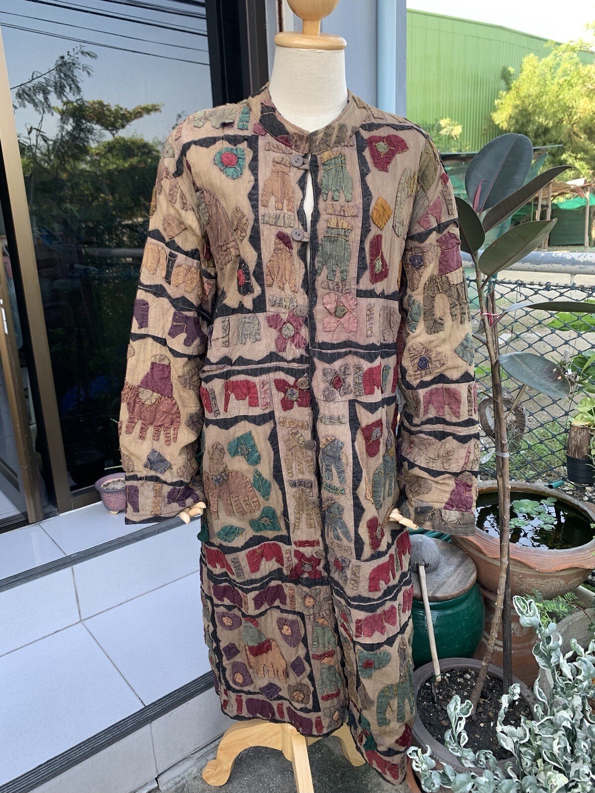 Vintage Indian Patchwork Handmade Elephant Long W… - image 7