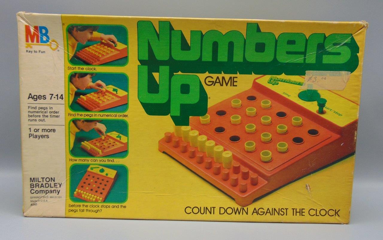 Numbers Up Board Game Milton Bradley 1975