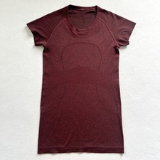 Lululemon Maroon Dark Red Deep Rogue Black Swiftly Tech SS Short Sleeve Shirt 6