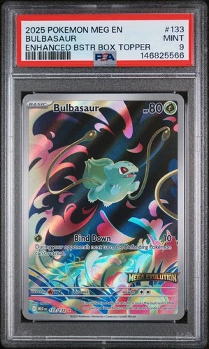 2025 POKEMON MEG EN-MEGA EVOLUTION ENHANCED BOOSTER BOX TOPPER BULBASAUR PSA 9