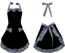 Cotton Kitchen Aprons for women with 2 Pockets Adjustable Neck Strap Chef Apron